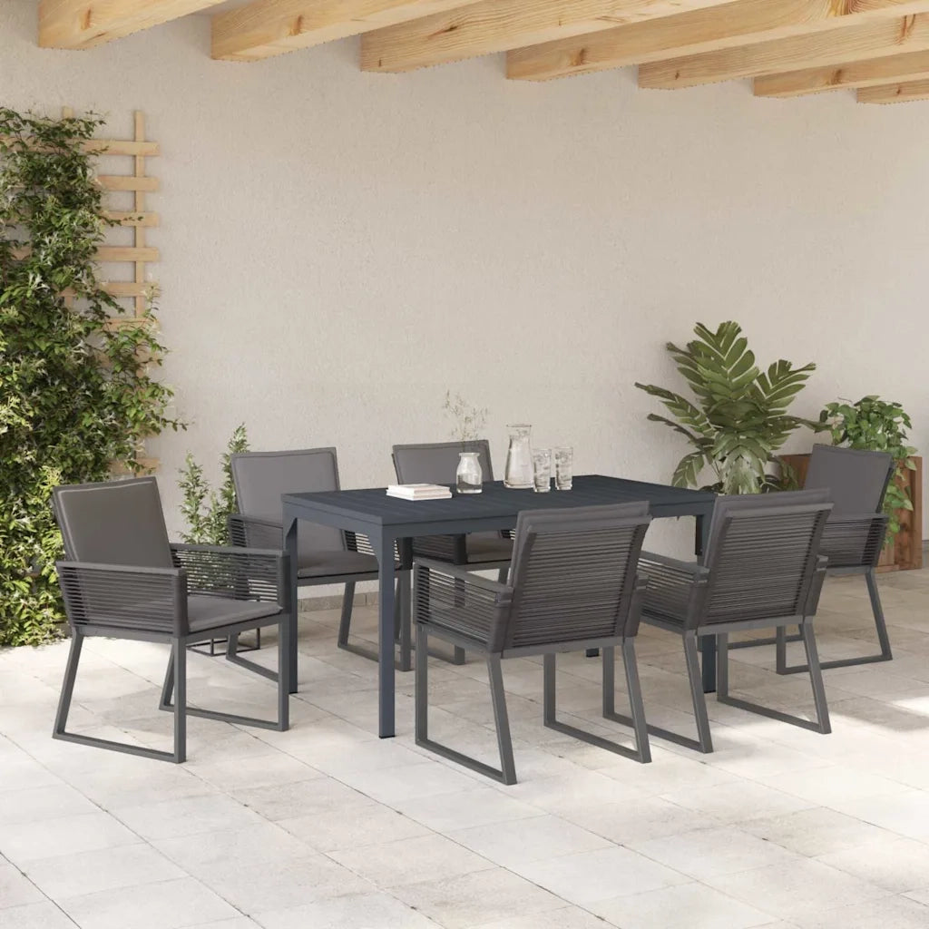 Set da Pranzo per Giardino 7 pcs Antracite polyrattan 3378822