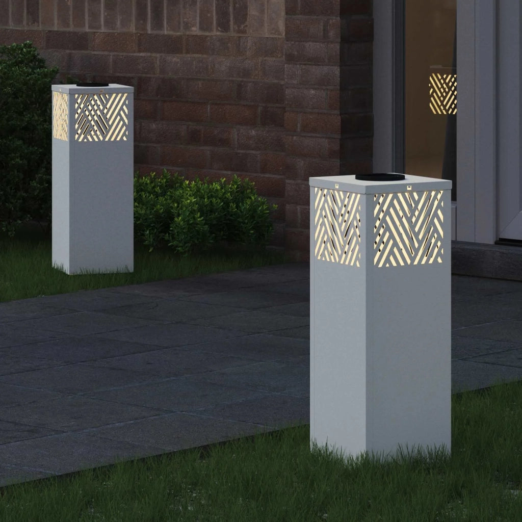 Faro LED solare per sentieri 2 pz Bianco CFW1593132