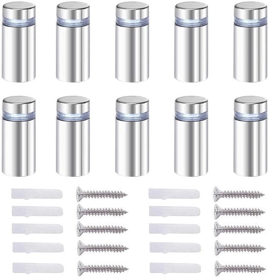 Viti di Spreading 20 pezzi - Acciaio Inossidabile - 12 x 40mm - Con Beugel/Viti - Per Vetro/Acristallo - Duraturo/Moderno - Standoffs