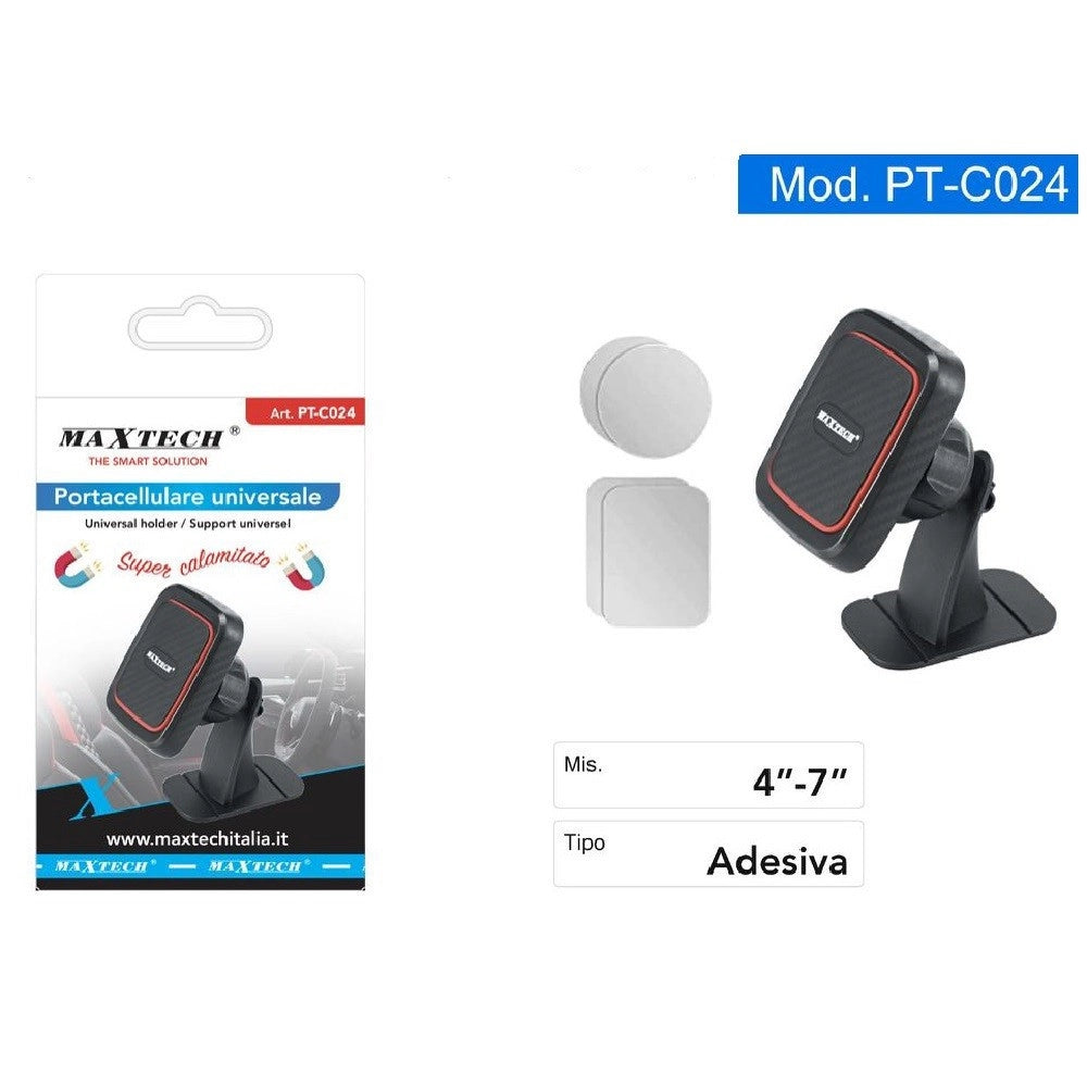 Trade Shop - Porta Cellulare Universale Auto Supporto Super Calamitato Adesiva 4"-7" Pt-c024 -