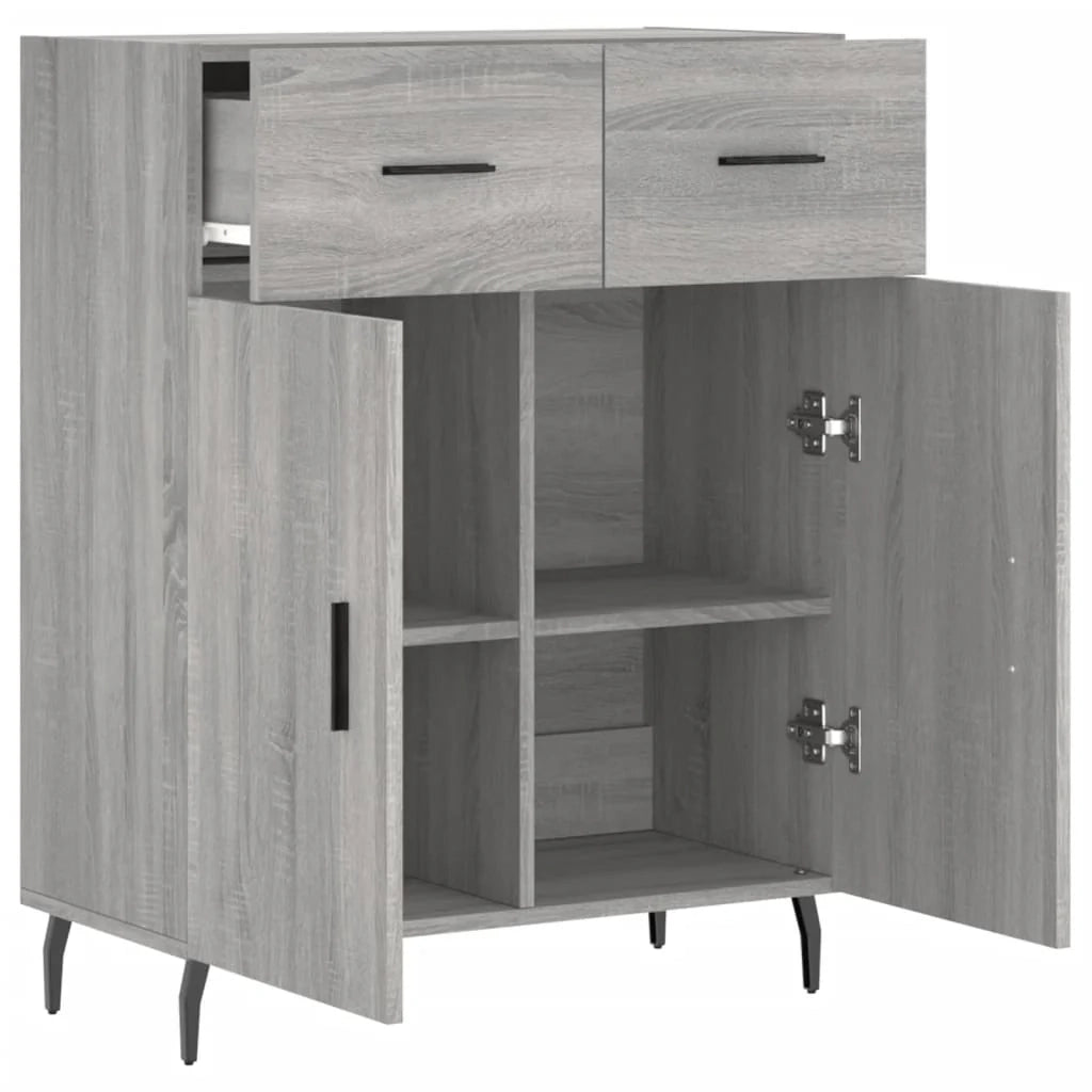Buffet credenza cassettiera armadio mobile contenitore organizer cucina soggiorno Sonoma 69,5 x 34 x 90 cm legno ingegnerizzato grigio 02_0036469