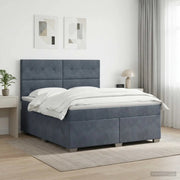 Letto box spring con materasso Grigio Scuro 180 x 200 cm 3455157
