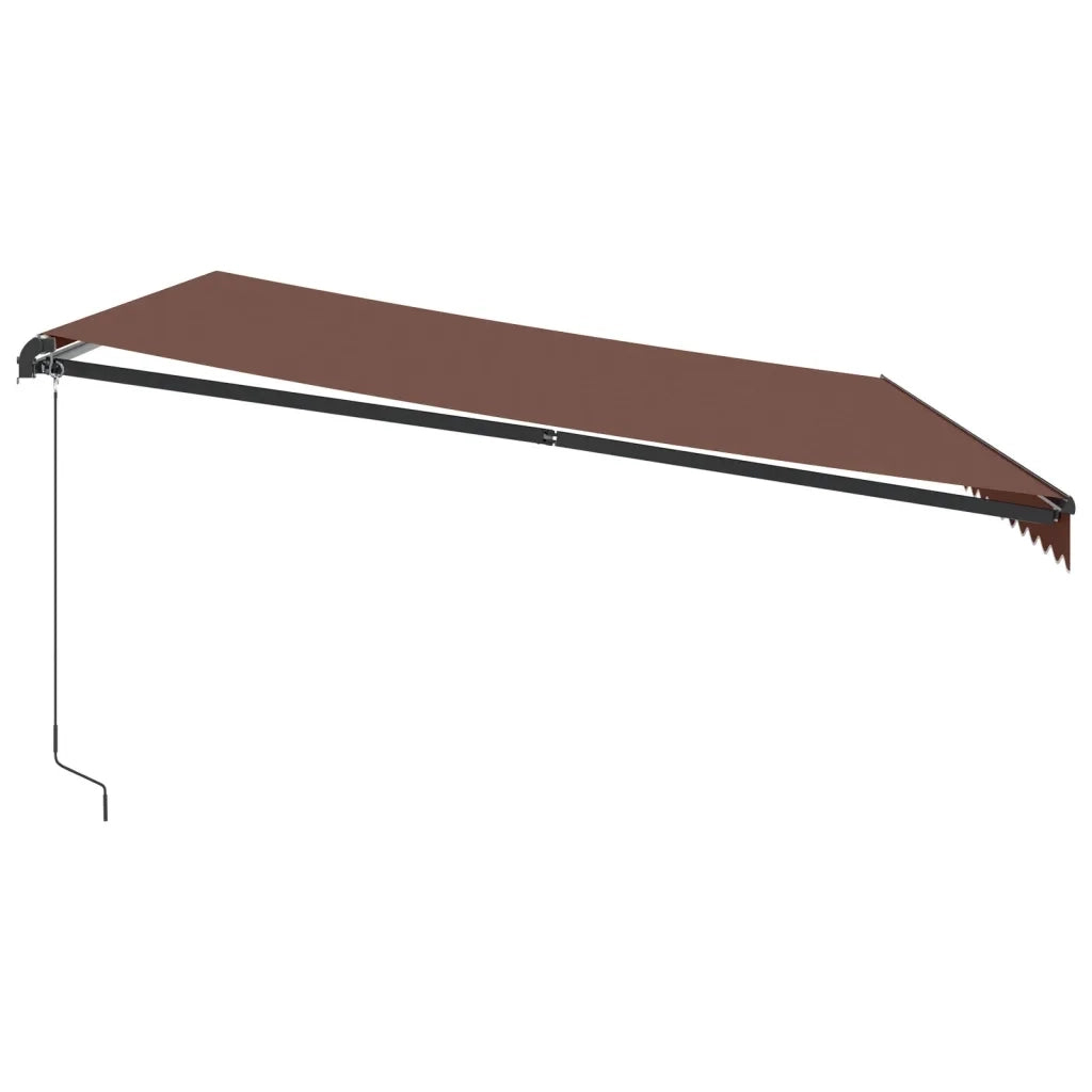 Tenda da Sole Retrattile Manuale con LED Marrone 500x350 cm 3215412