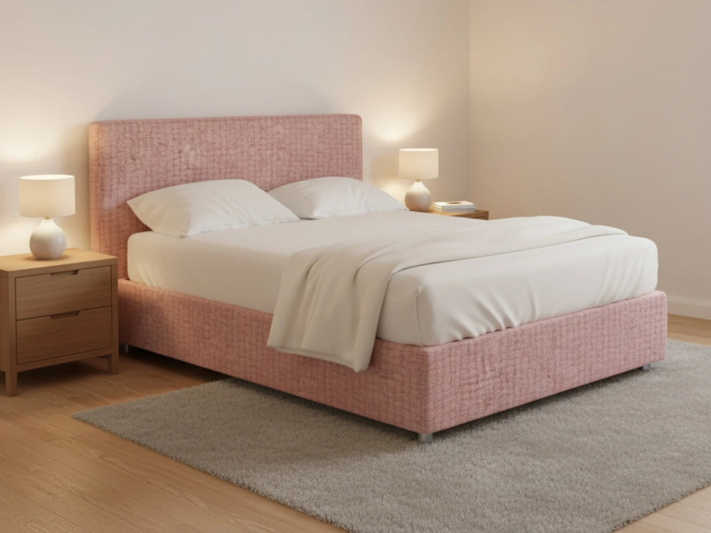 Lichfield, Letto Matrimoniale Sfoderabile Made in Italy, Rosa