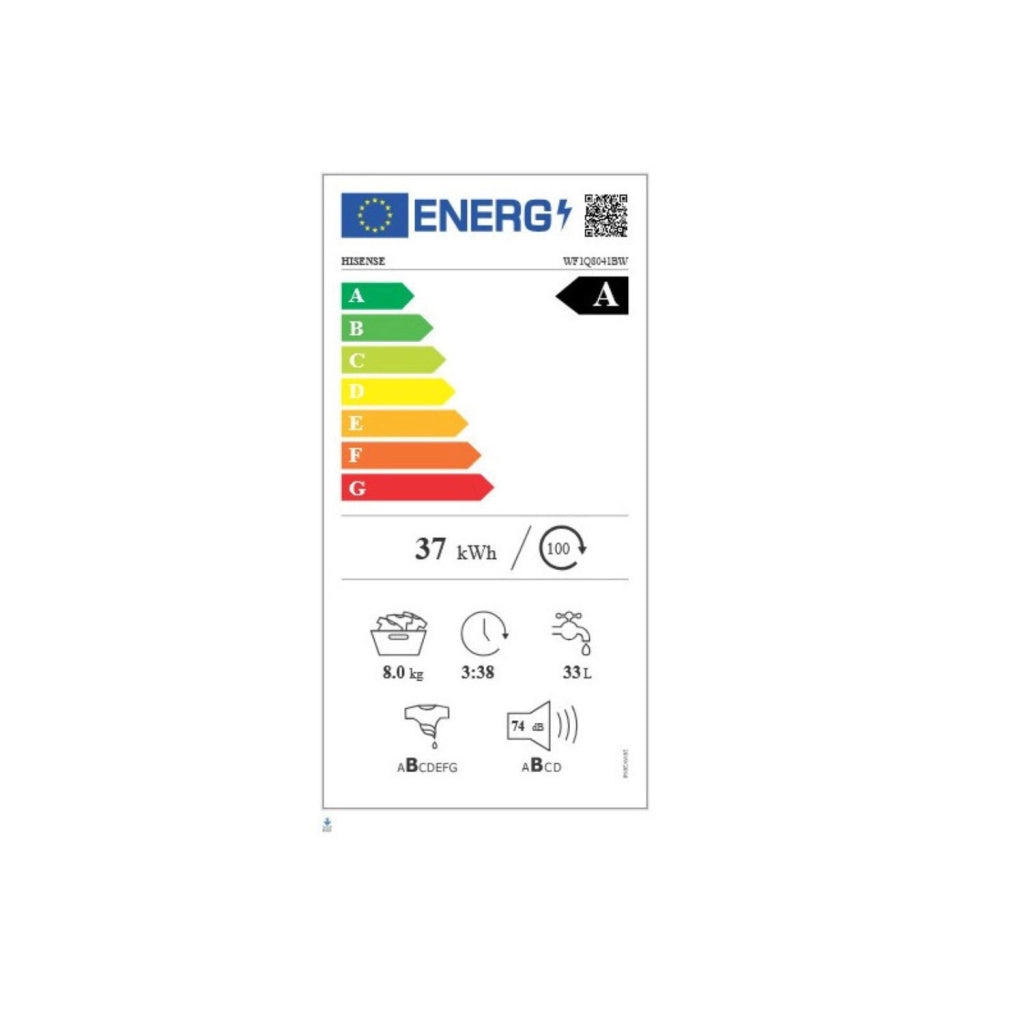Hisense Lavatrice CF 8Kg 1200G Cl.C WF1Q8041BW