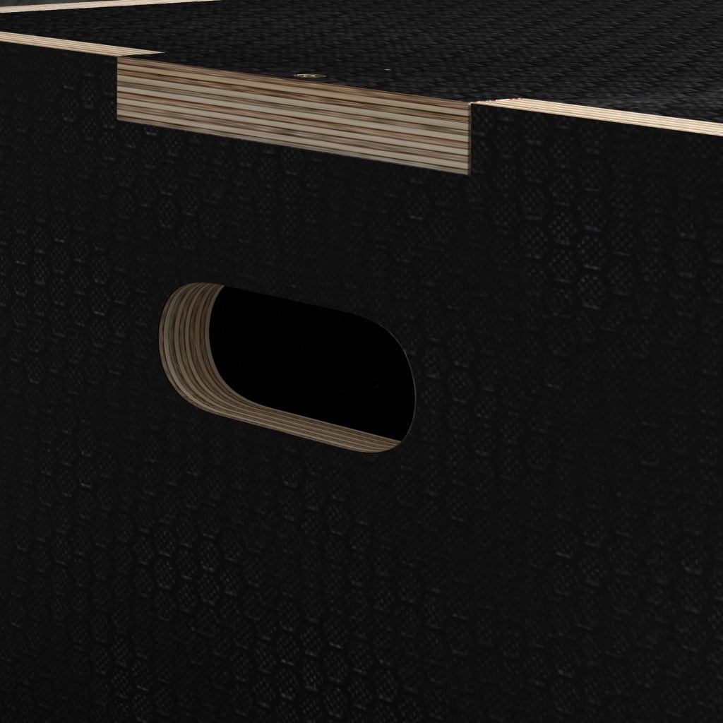Box Jump Pliometrico a 3 Altezze in Legno Antiscivolo, 61-51-41cm, Nero