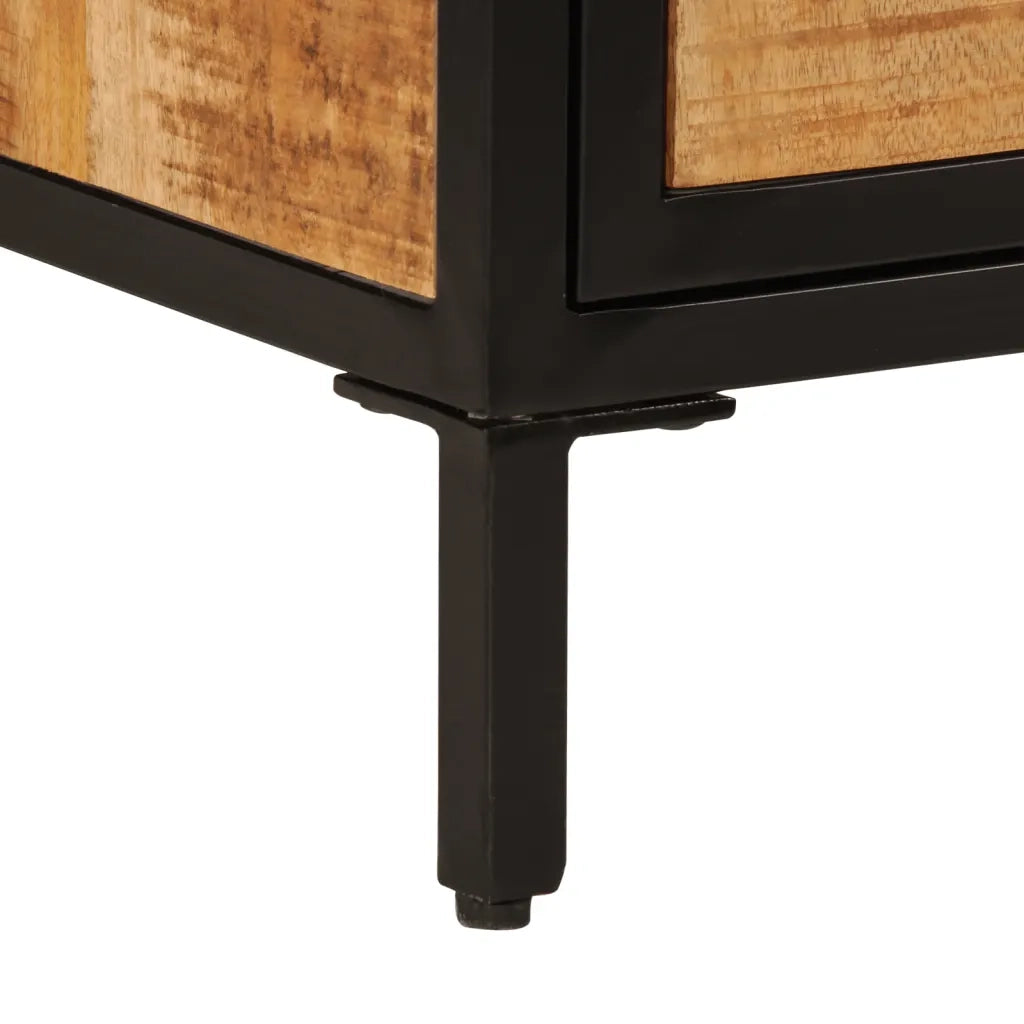 Comodino | Armadio da Notte | Mobiletto da notte 40x30x52,5 cm in Legno Massello di Mango Grezzo