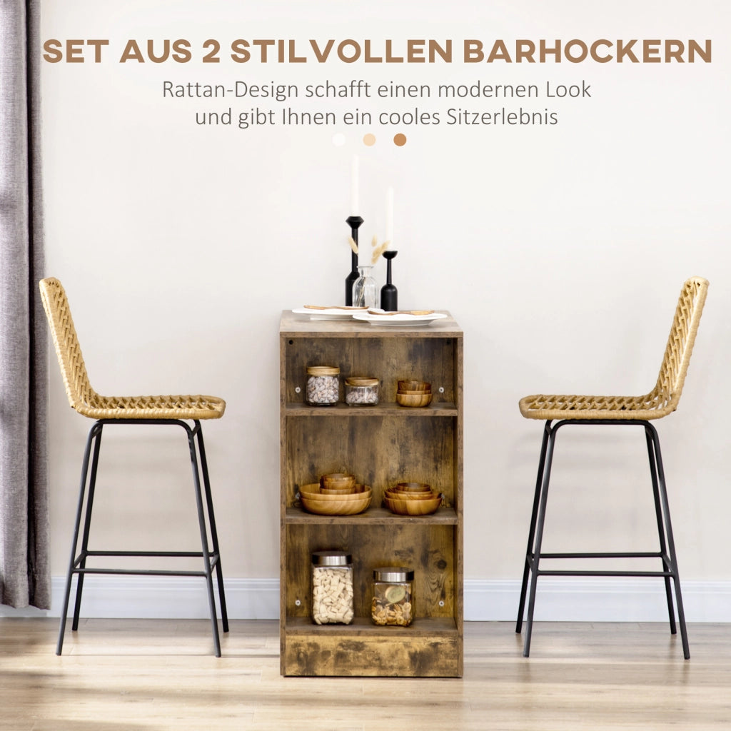 SGABELLO DA BAR Boho-Chic 42,5x52x102 cm Rattan Giallo