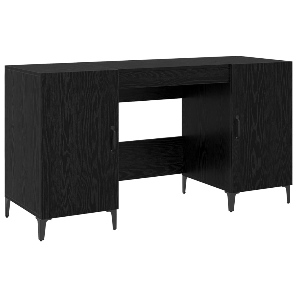 Scrivania Rovere Nero 140 x 50 x 75 cm Legno multistrato
