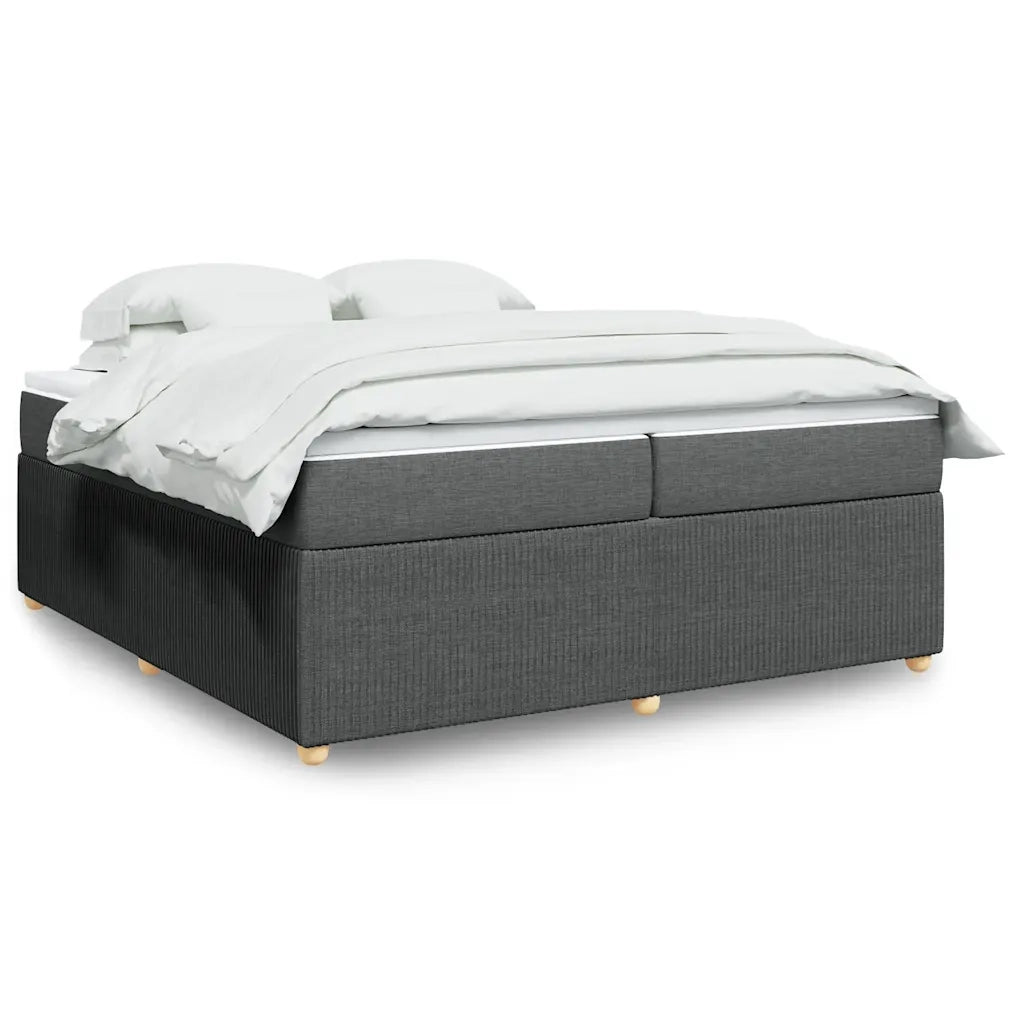 Giroletto a Molle con Materasso Grigio Scuro 200x200 cm Tessuto 3285596