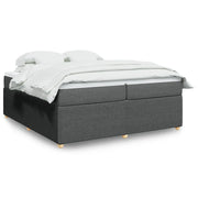 Giroletto a Molle con Materasso Grigio Scuro 200x200 cm Tessuto 3285596
