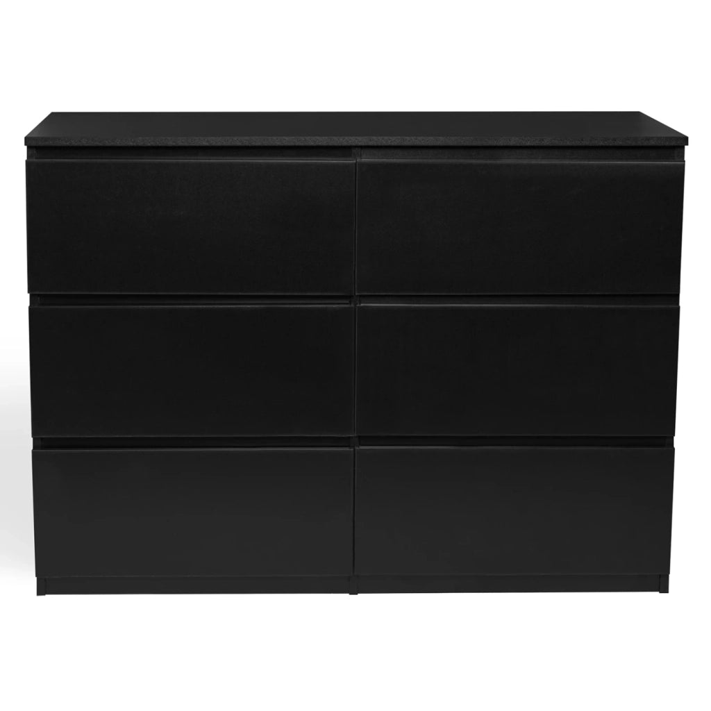 IDMarket - TOMI Cassettone a 6 cassetti da 110 cm in legno nero