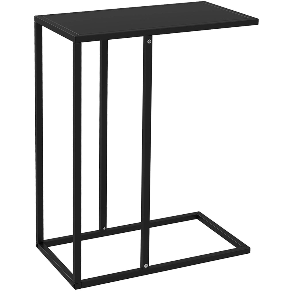 Tavolino laterale a C in acciaio nero 46 x 26 x 60 cm
