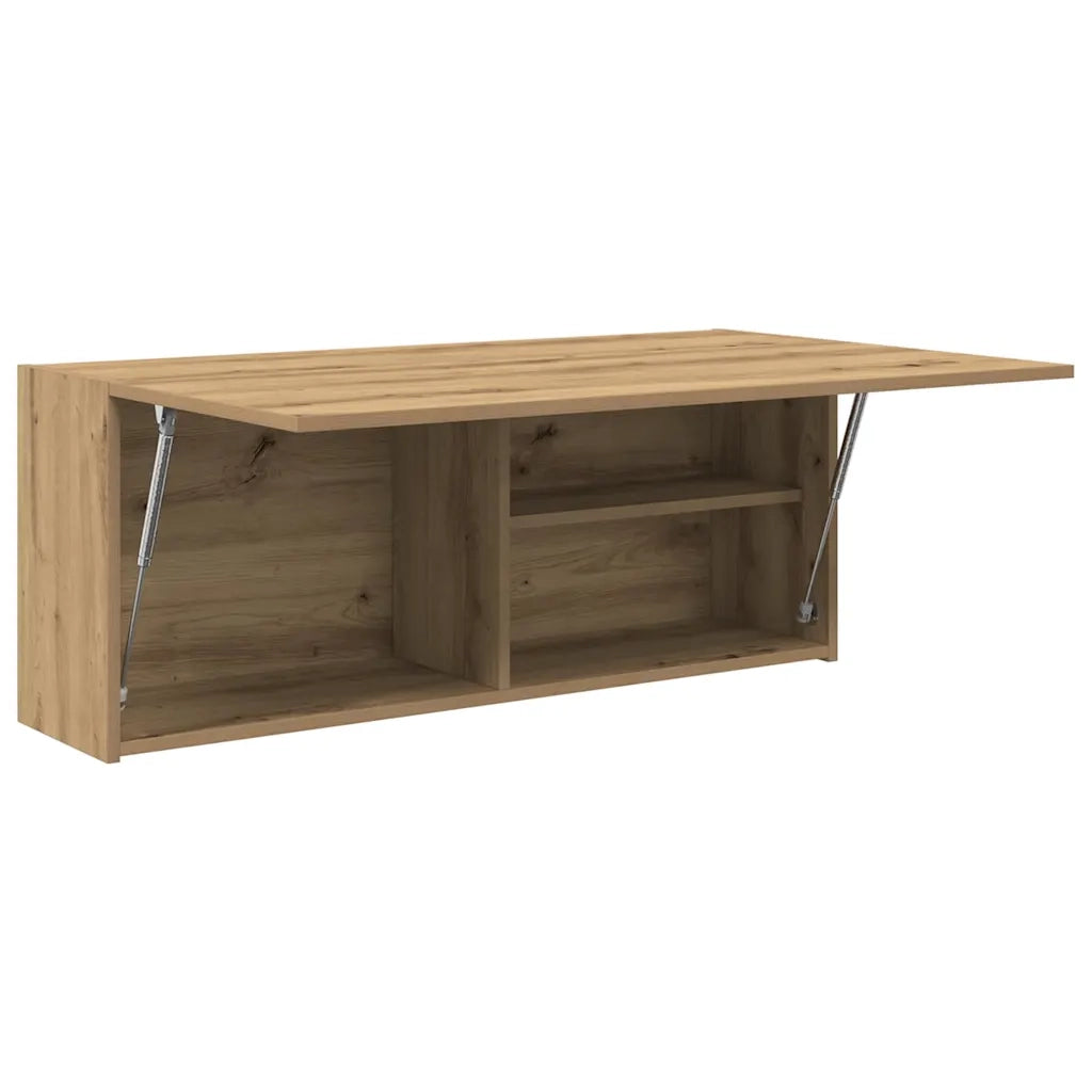Mobiletto da bagno a parete dal design minimalista e pratico in legno composito dimensioni 100 x 25 x 40 cm realizzato artigianalmente in legno di rovere. Codice articolo: 02_0051301.