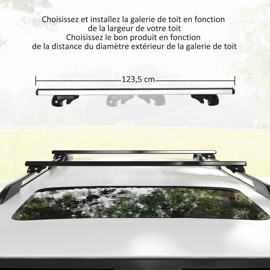 Barre portatutto per auto ¨C zephmum ¨C 123,5x5,5x7 cm argento e nero