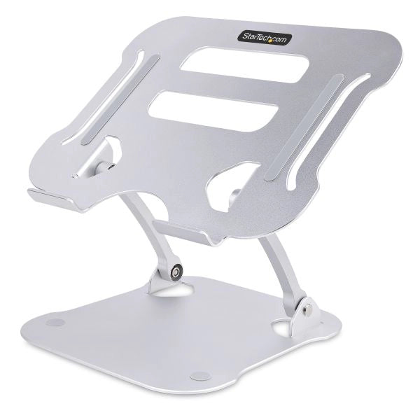 Startech.com supporto per pc portatile da scrivania - stand ergonomico ad altezza regolabile per notebook, rialzo inclinato in alluminio per computer portatili fino a 10kg - alzata portatile da tavolo per laptop - ADJ-LAPTOP-RISER