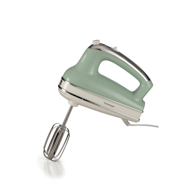 Sbattitore Vintage 450W - 5 velocità - Funzione turbo - 2 fruste - Verde