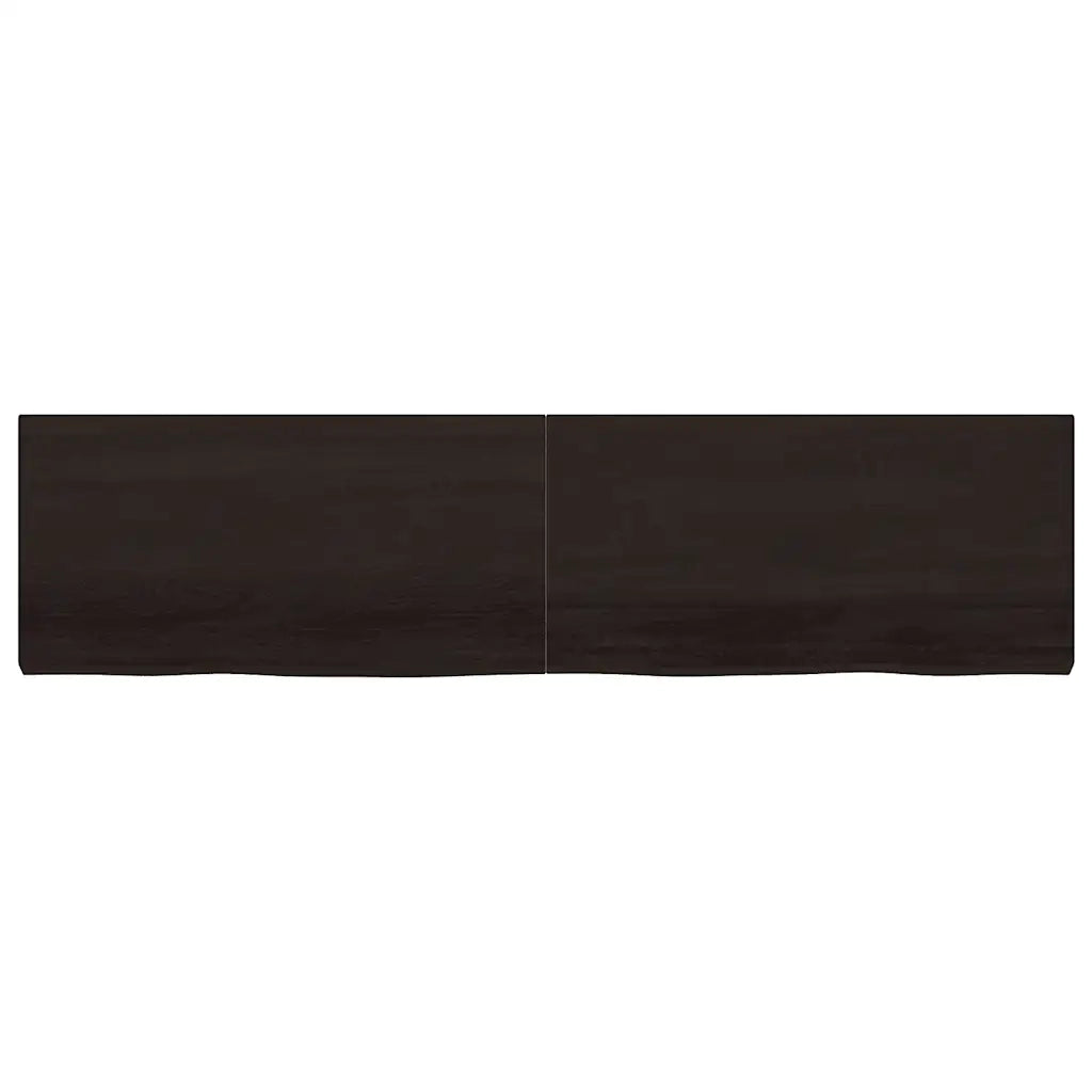 Piano Bagno Marrone Scuro 200x50x(2-6)cm Legno Trattato 3156270