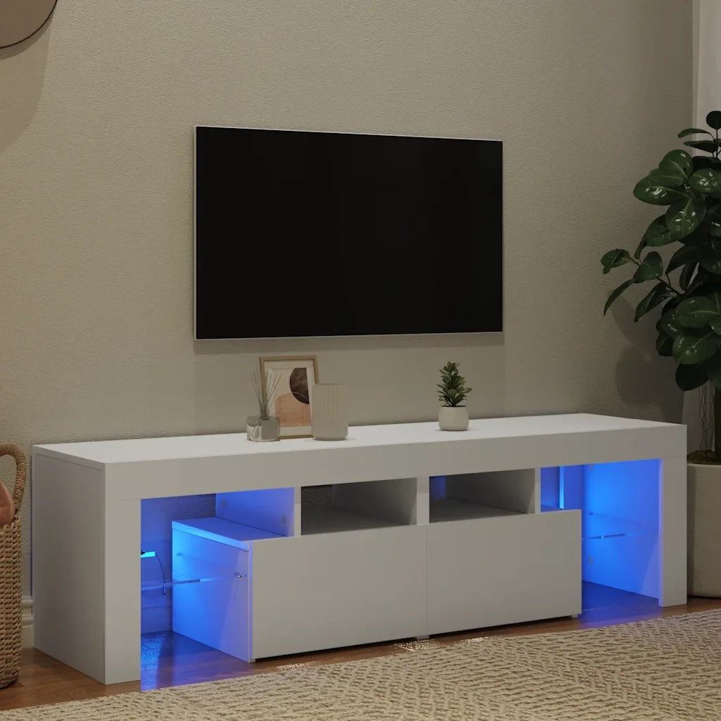 Mobile Porta TV con Luci LED-Mobile per TV-Credenza TV Bianco 140x36,5x40 cm