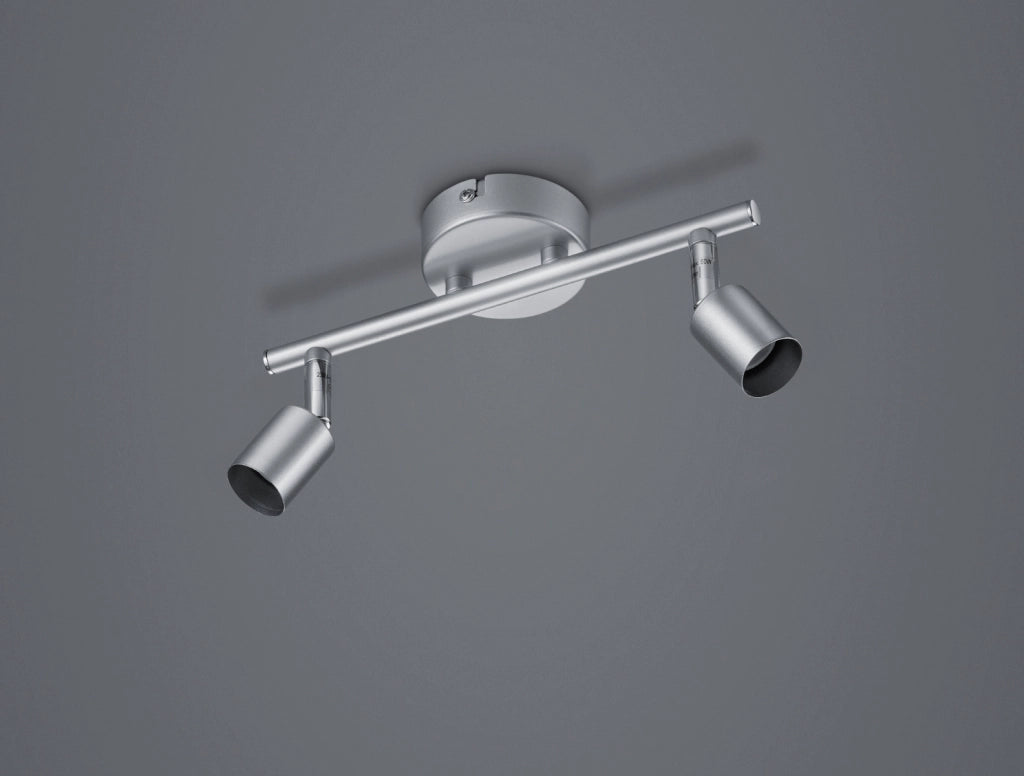 Faretti a Soffitto Barra 2 Luci Led GU10 Alluminio Senza Lampadine Paris GD Trio