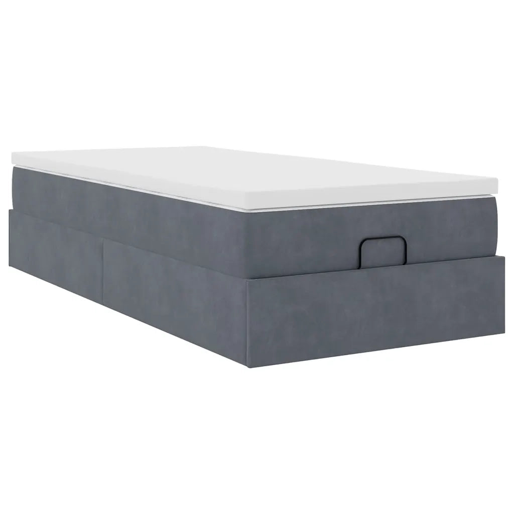 Struttura Letto Pouf con Materasso 90x190 cm in Velluto 3311154