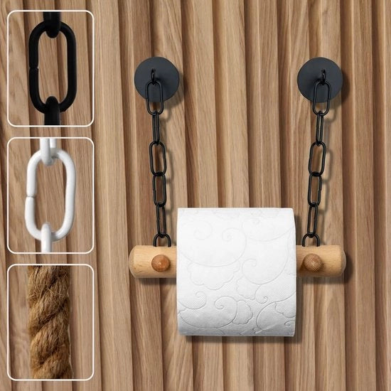 Sostituto di Carta igienica in Legno Nero Senza Fori Accessorio Bagno