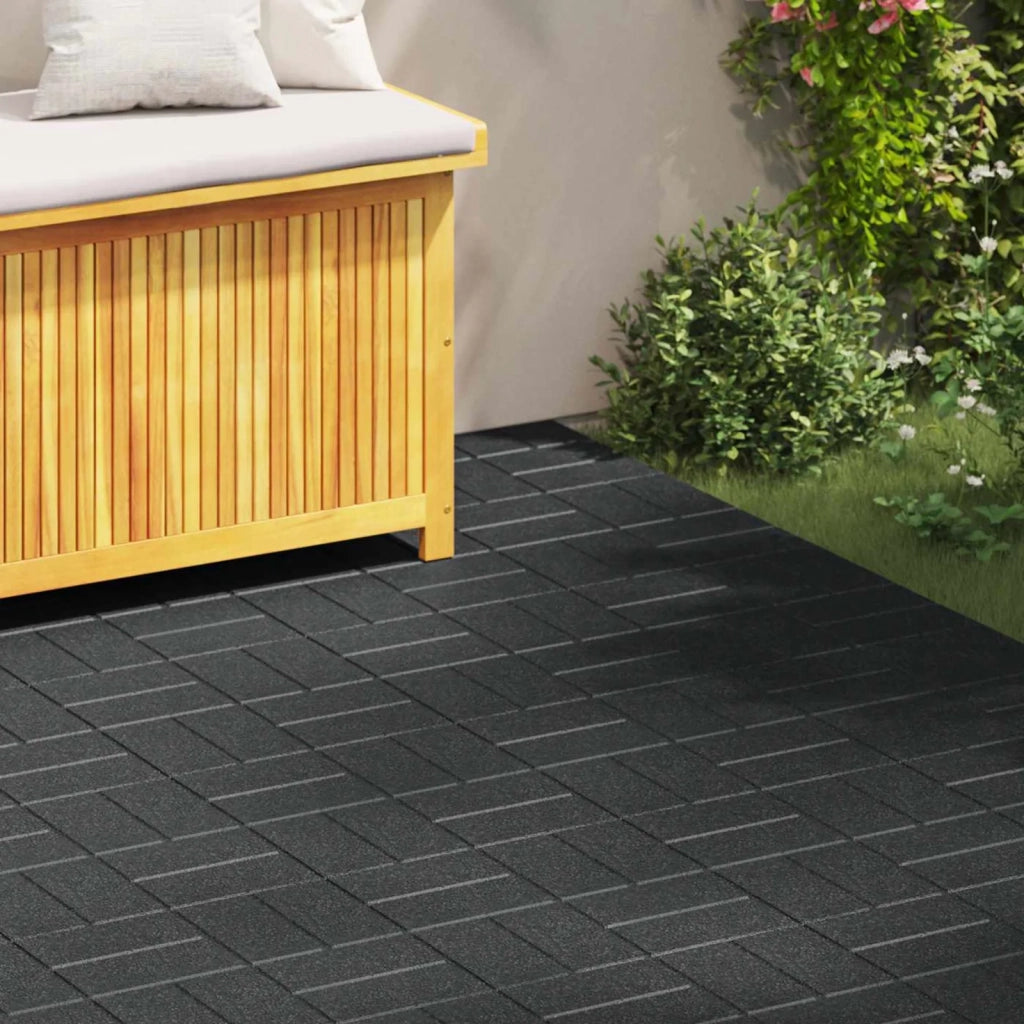 Pietra da Passo 6 pz Nero 40,5 x 40,5 x 2 cm Gomma CFW6791209