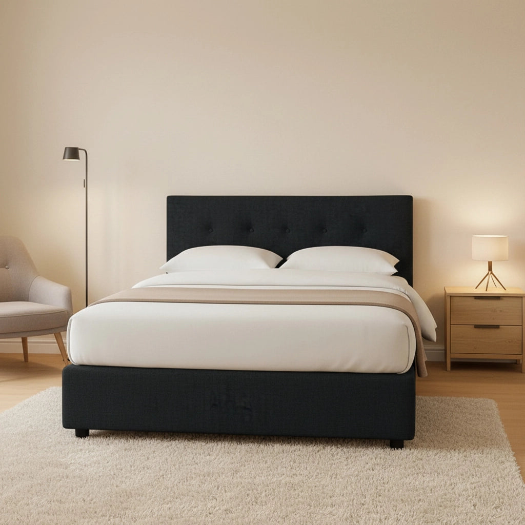 Bolton, Letto Piazza e Mezza Sfoderabile Made in Italy, Grigio Scuro