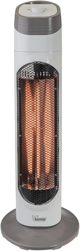 Bimar HR318 Stufetta Elettrica a Basso Consumo, Stufa Radiante in Fibra di Carbonio a Bassa Intensità Luminosa per Ambienti Interni
