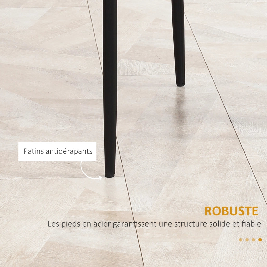 Set di 4 sedie da pranzo con schienale alto ¨C zephmum ¨C rivestimento similpelle, struttura in metallo, nero