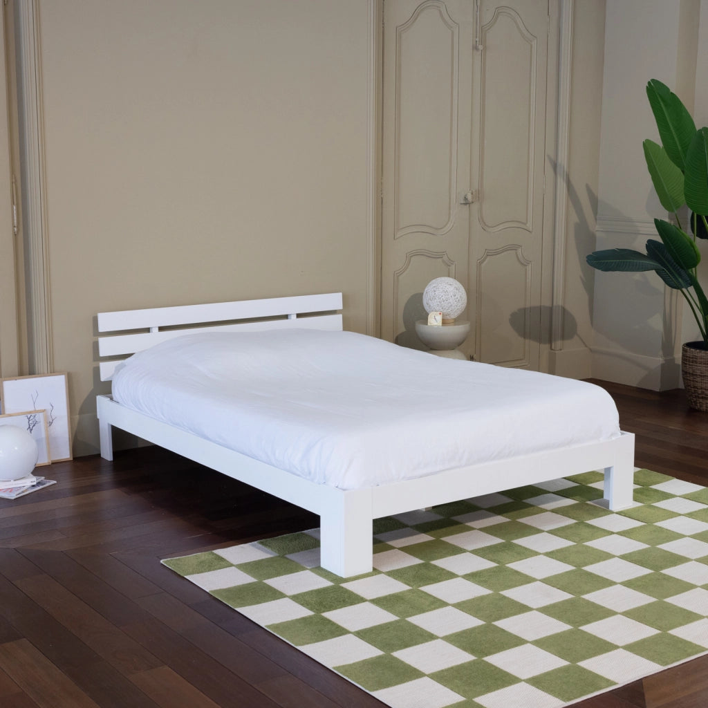 Letto in legno con testiera 140x200cm bianco FINN