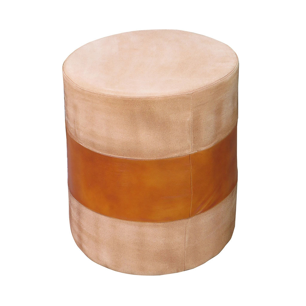 Pouf imbottito fatto a mano marrone 42x42x45h