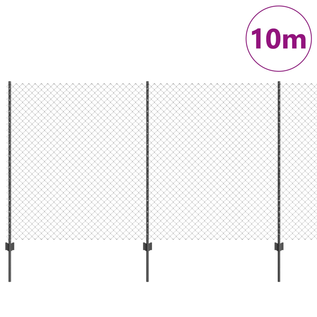 Recinzione a Maglie Chain con 20 Post U Grigia 1.4x10 m in Acciaio