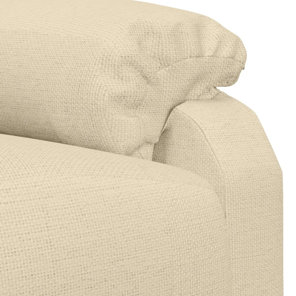 Poltrona Massaggiante | Sedia Relax Elettrica Crema in Tessuto