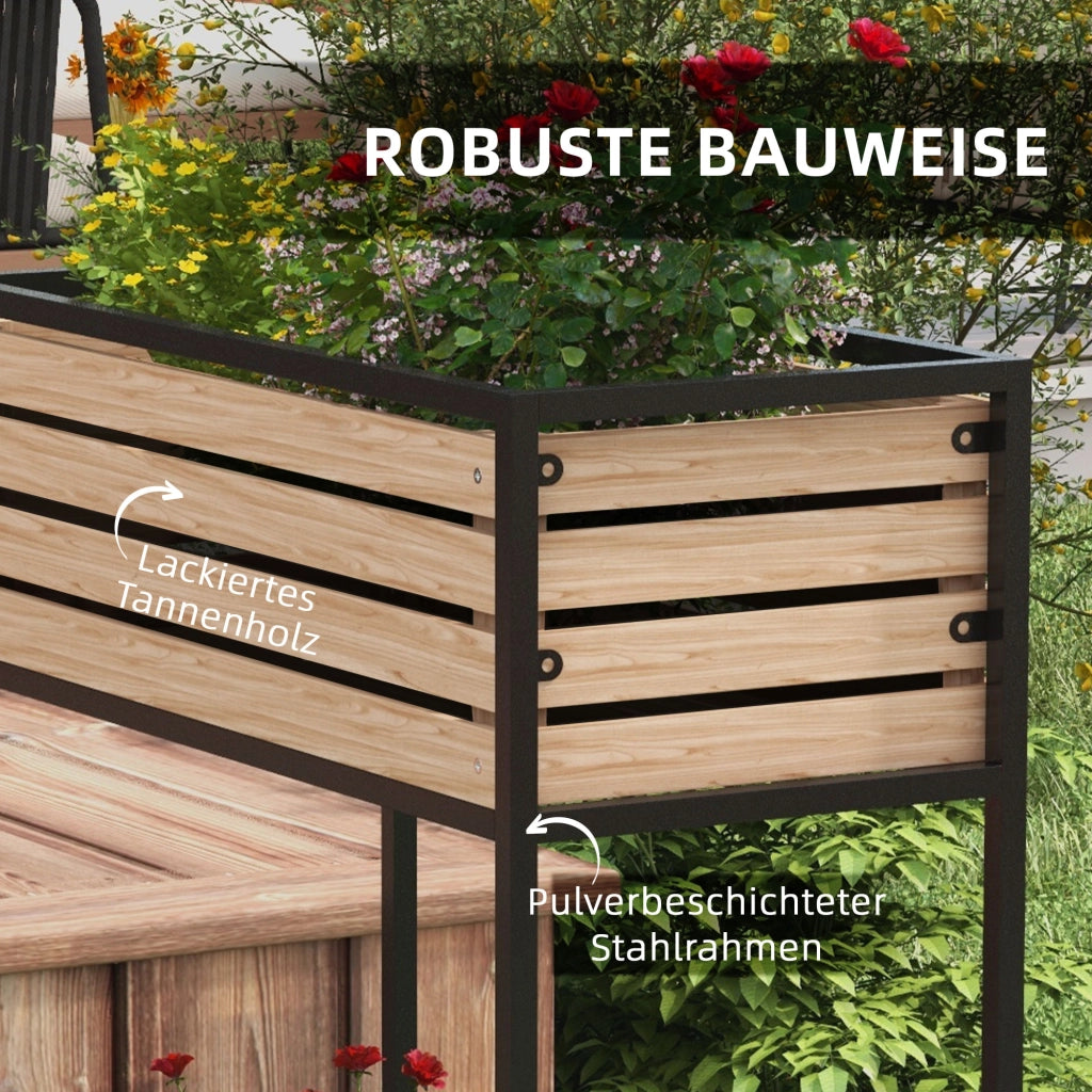 Fioriera Gradinata Giardino ¨C Zephmum ¨C Naturale Nero 83x39x100 cm