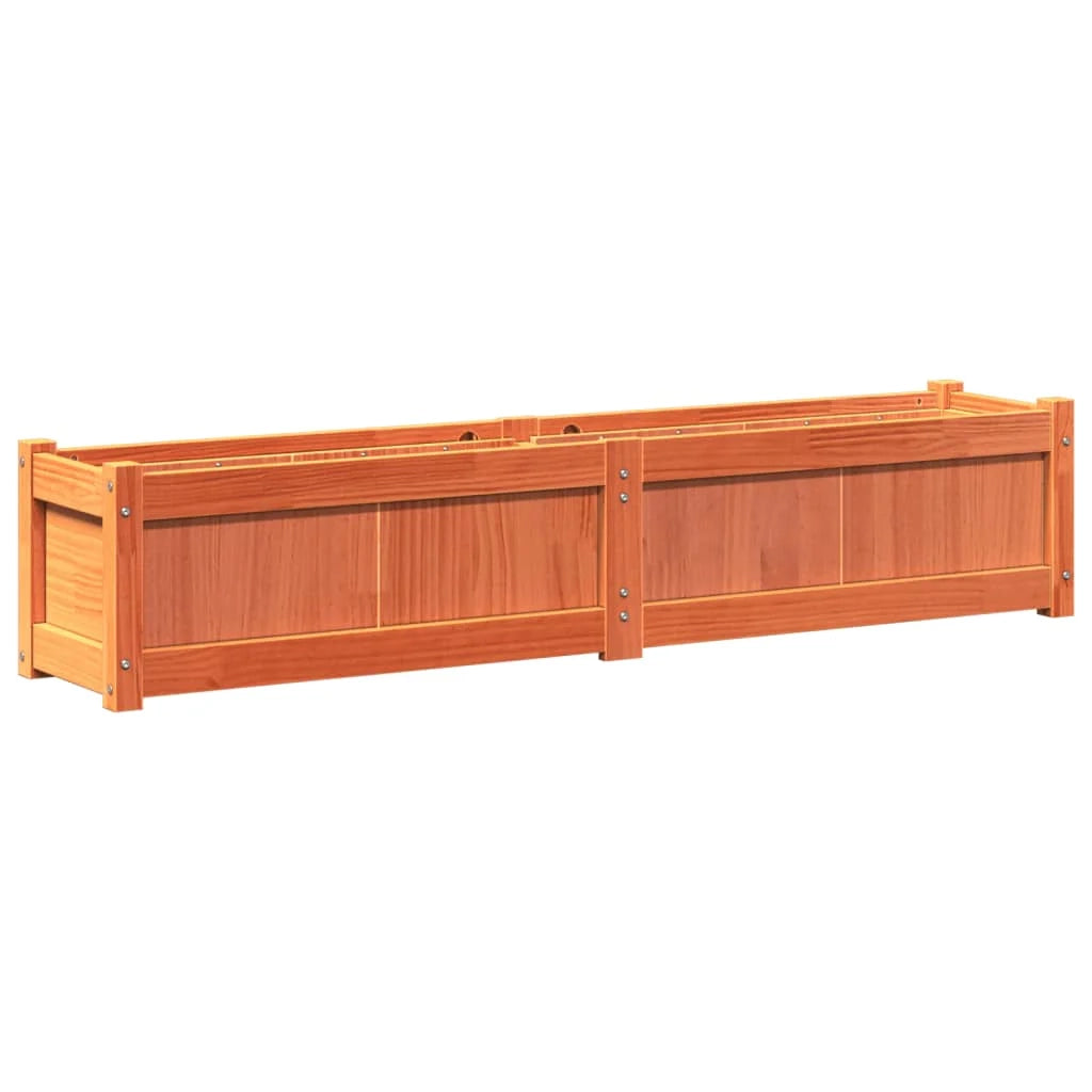 Fioriera aiuola rialzata fioriera aiuola giardino terrazza set da 2 cerata legno massello di pino marrone 02_0039061