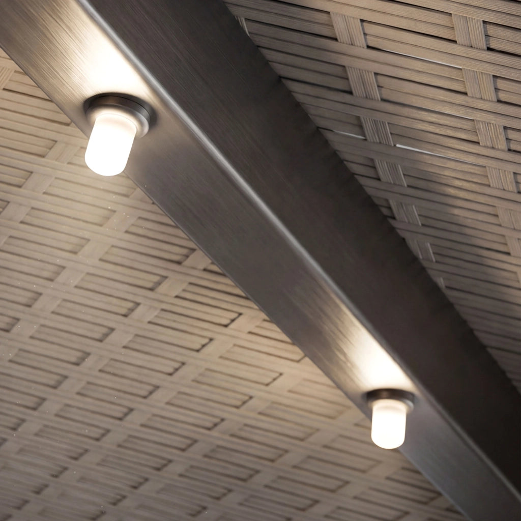 Solomoon - Ombrellone da giardino decentrato ø 350 cm con 32 led ad energia solare con manovella in accaio beige