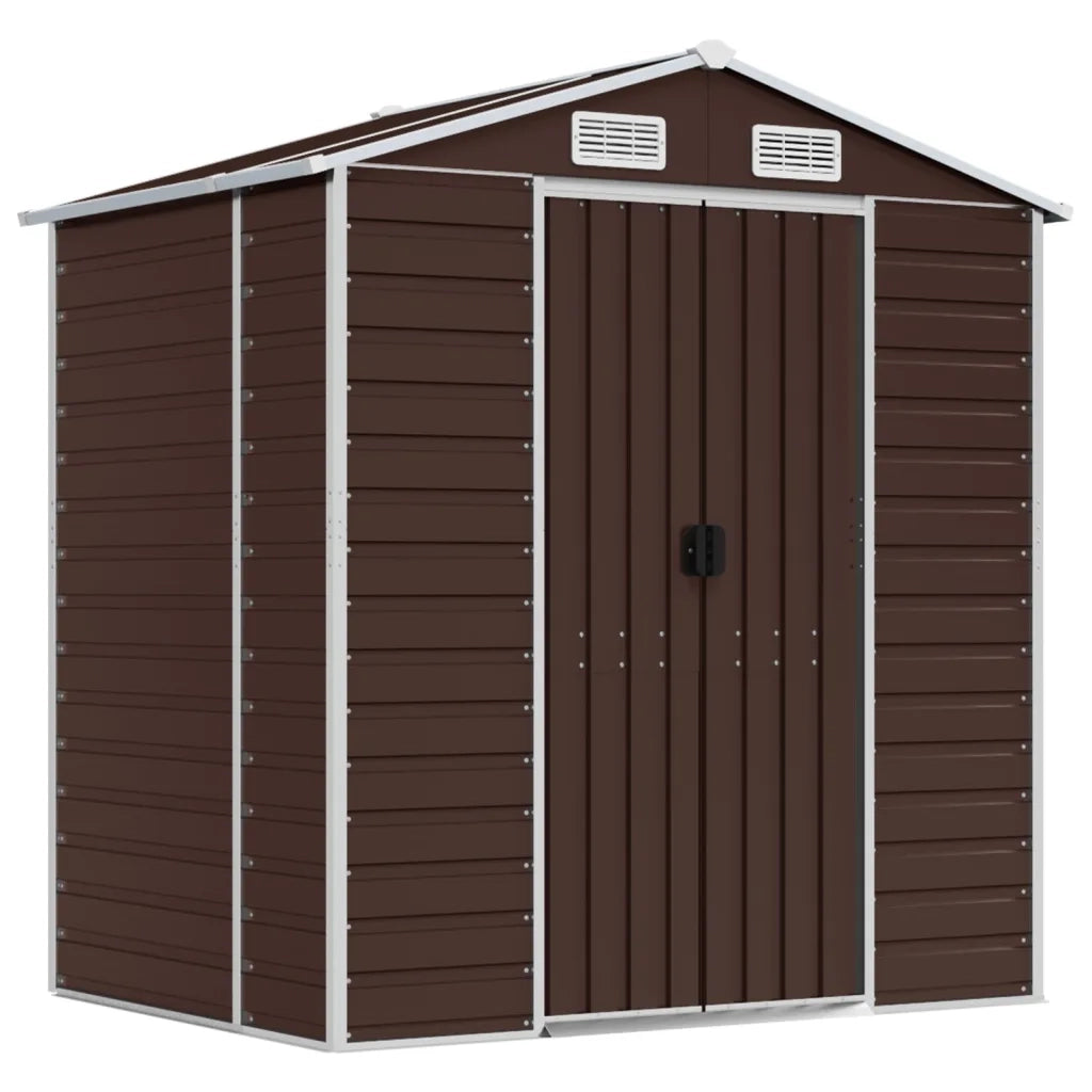 Capanno da Giardino Marrone 191x130x198 cm in Acciaio Zincato 3188264