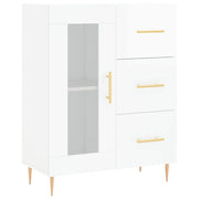 Buffet credenza cassettiera mobiletto mobile contenitore organizer per cucina soggiorno finitura lucida 69,5 x 34 x 90 cm legno ingegnerizzato bianco 02_0030711
