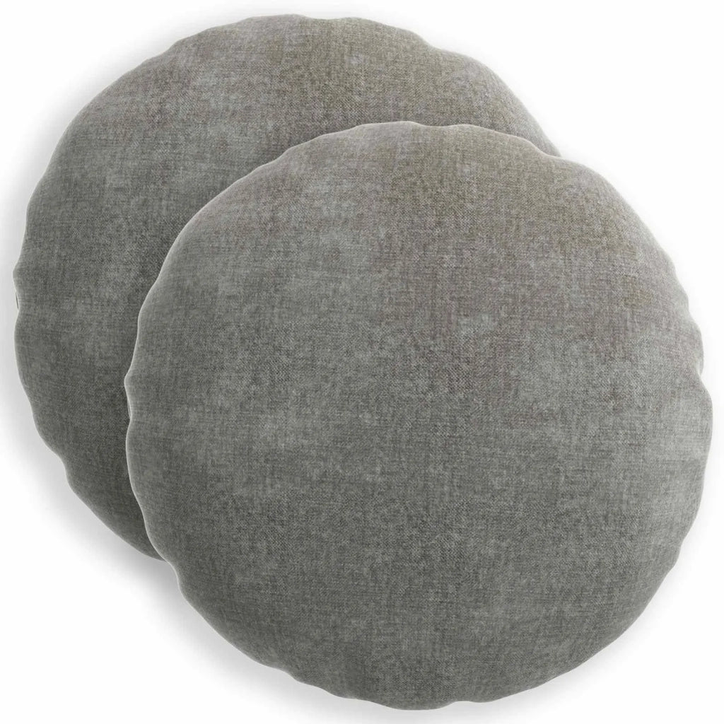 Federa 2 pz HEERLEN Grigio Scuro Ø 50 cm Tessuto Chenille 922631