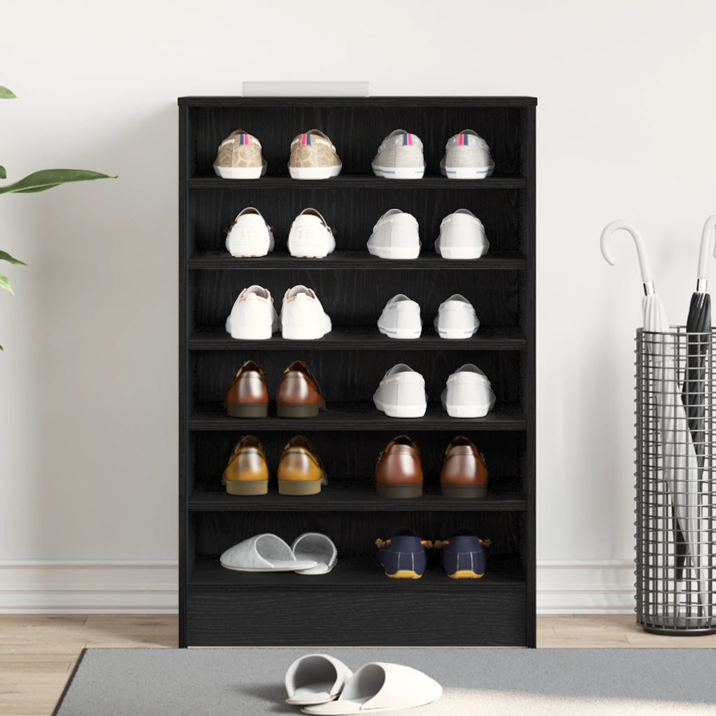 Mobile per scarpe  Nero Rovere 60x35x92 cm in legno ingegnerizzato