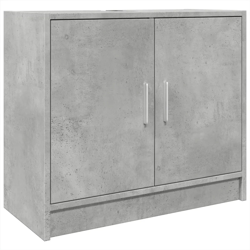 Mobile Lavabo-Armadietto da bagno Grigio Cemento 63x29x55 cm in Legno Multistrato 679148