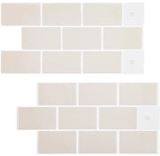 Tegel Stick-On Autoadesivi, 10 fogli di tegel stick-on, tegel adesivi, impermeabili per cucina, bagno, 3D-vinyl tegel adesivi per parete, 30,5 x 15,3 cm (beige)