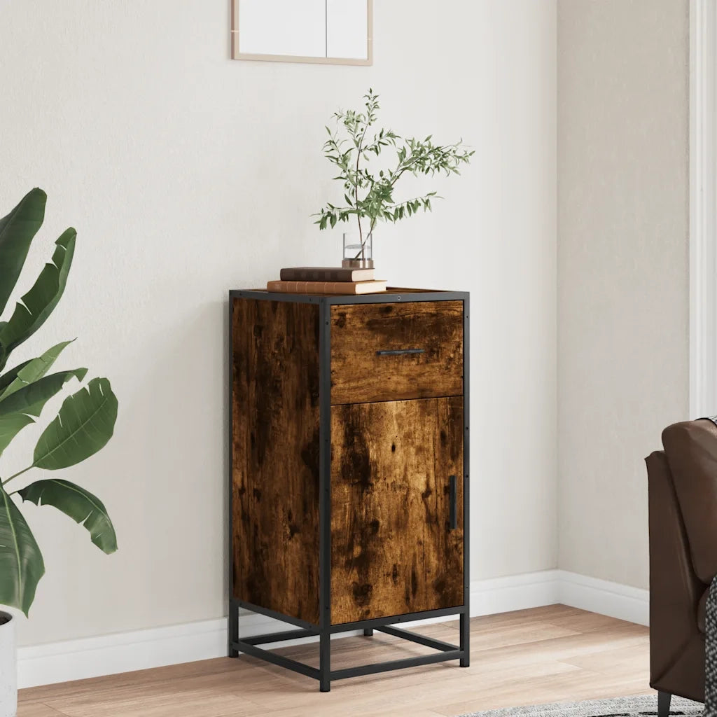 Credenza Rovere Fumo 35,5x35x76 cm in Truciolato 848961