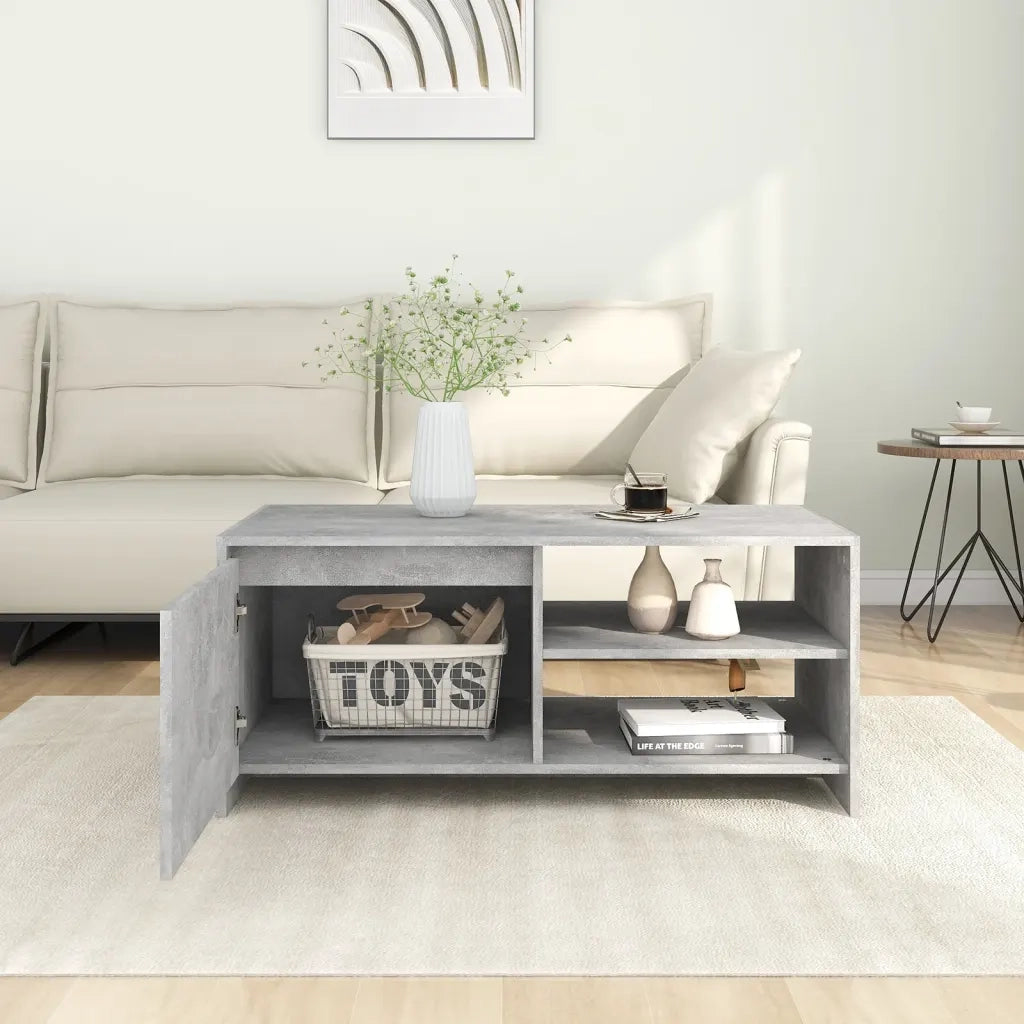 Tavolino Salotto Grigio Cemento 102x50x45 cm Legno Multistrato cod mxl 8929