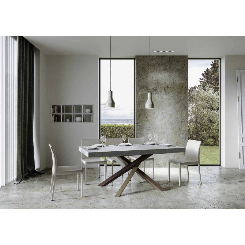 Tavolo allungabile 200/304x90 cm Volantis Premium telaio Multicolore 4/C - Cemento