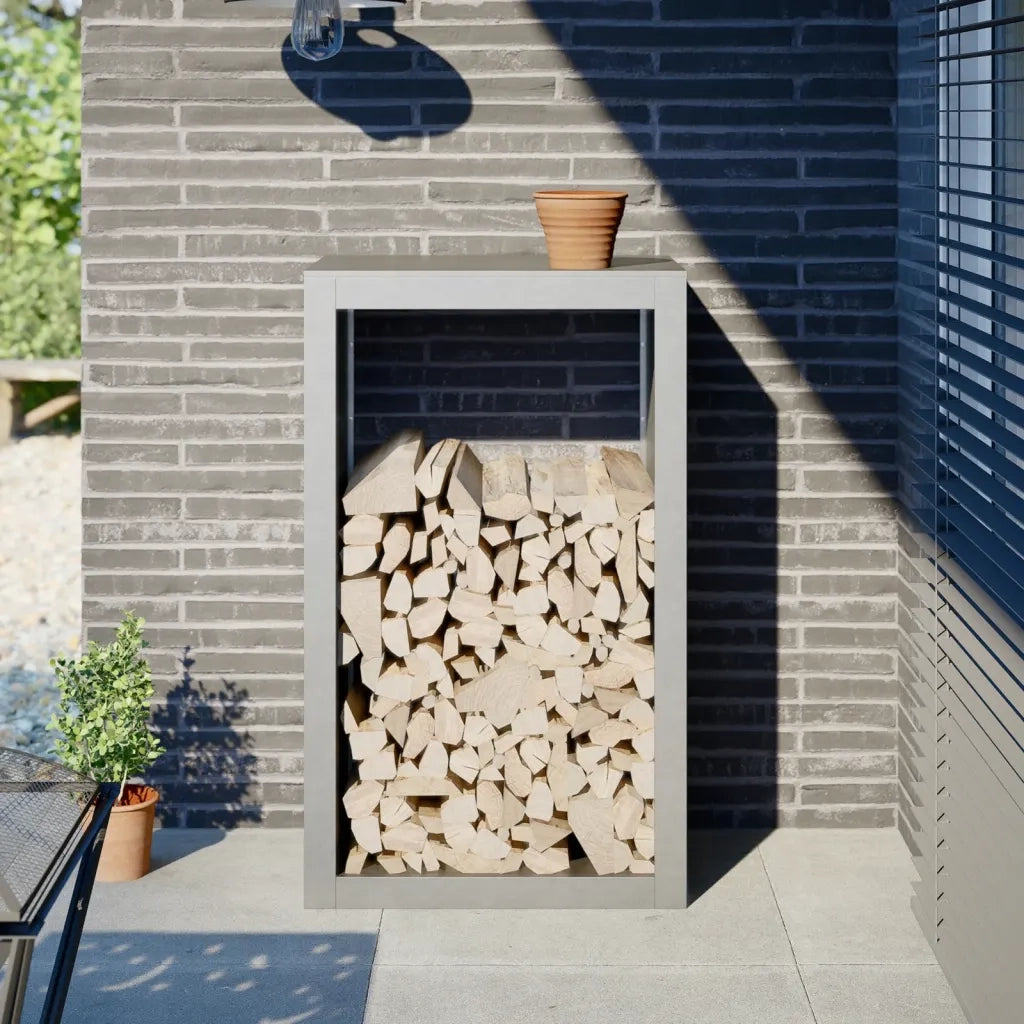 Rastrelliera per Legna da Ardere-Portalegna 60x40x100 cm in Acciaio Inox