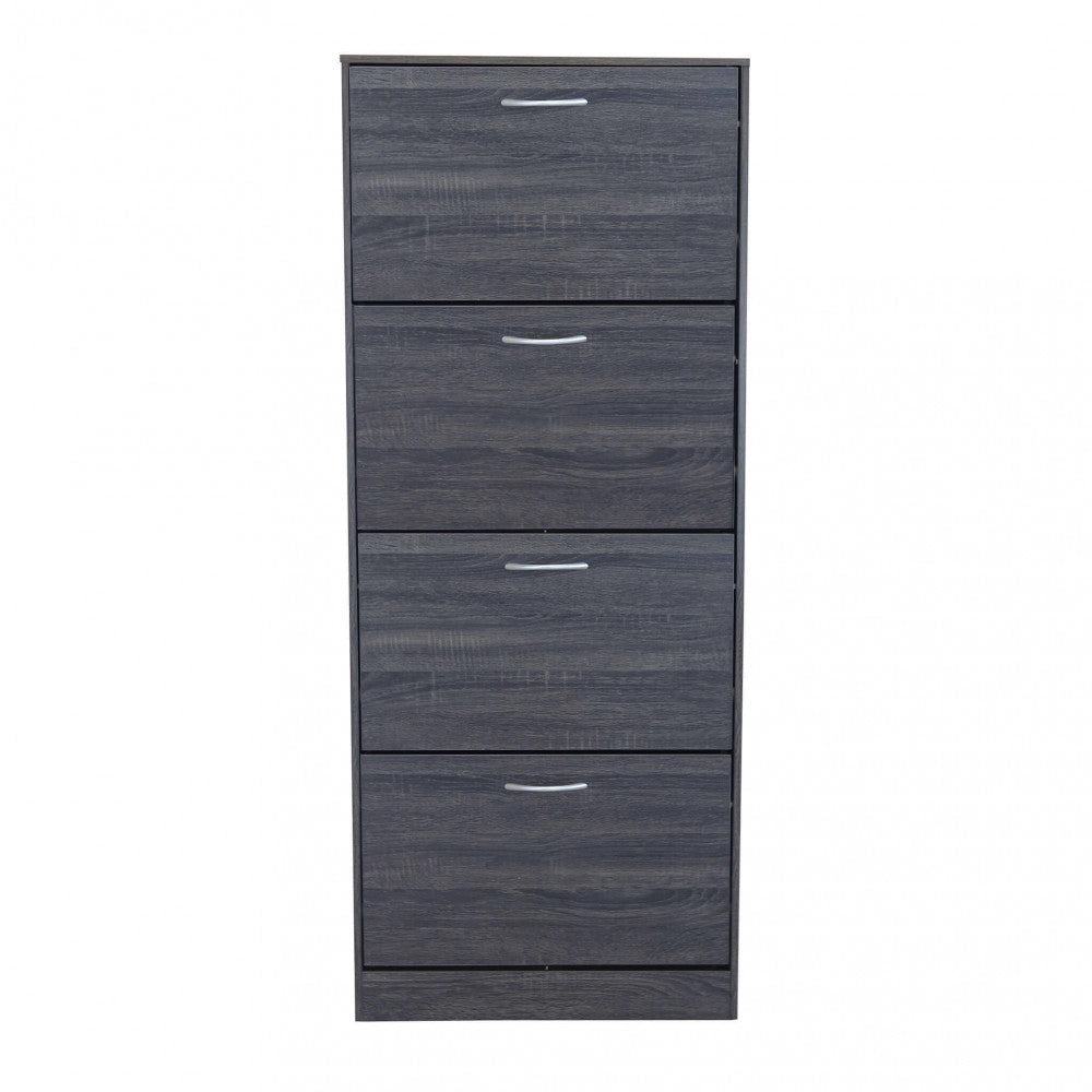 Scarpiera Wendy 60x24x150 h cm in Legno Grigio Scuro