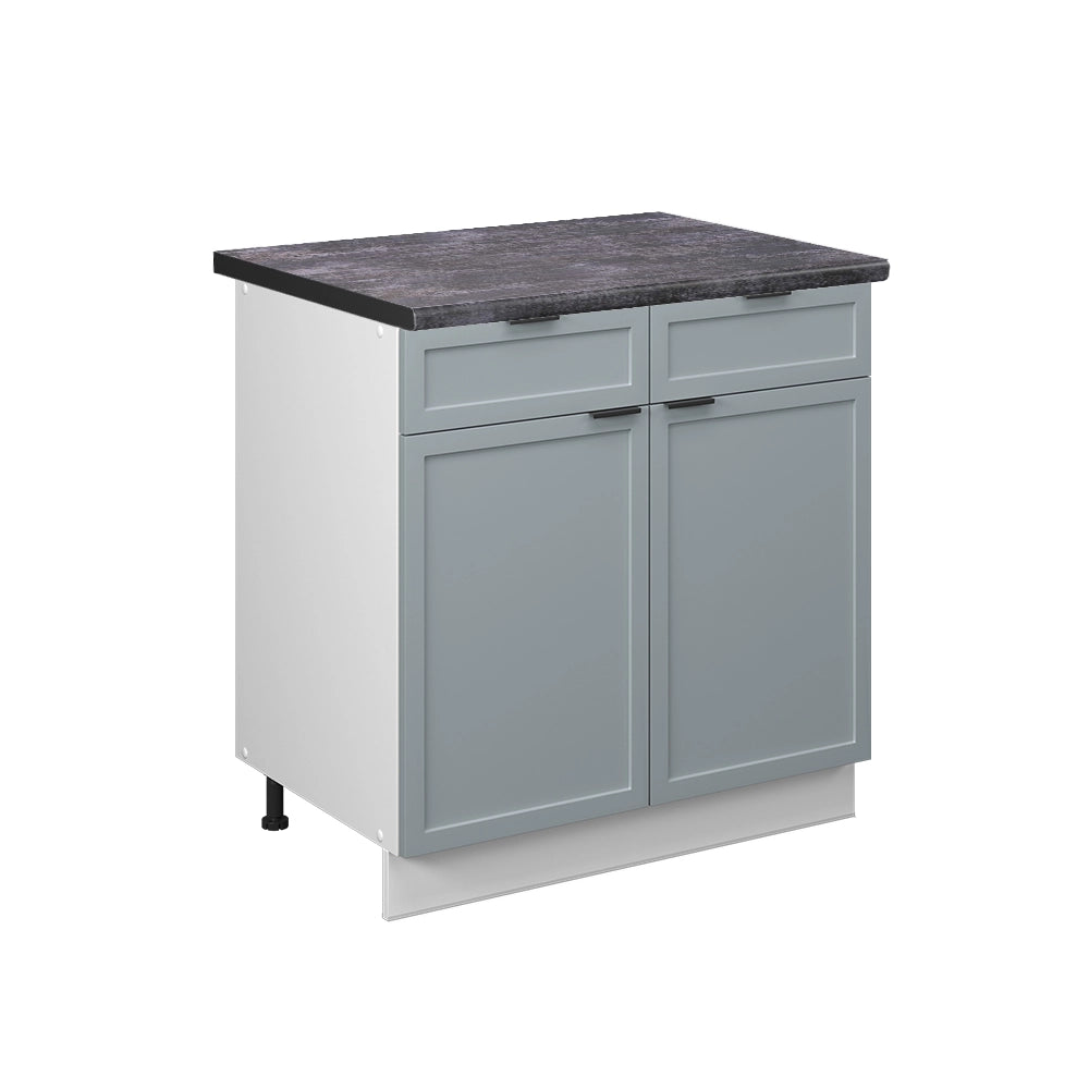 Mobiletto base per cucina Fame-Line Blu-grigio chiaro/Bianco 80 cm, PL Antracite Vicco