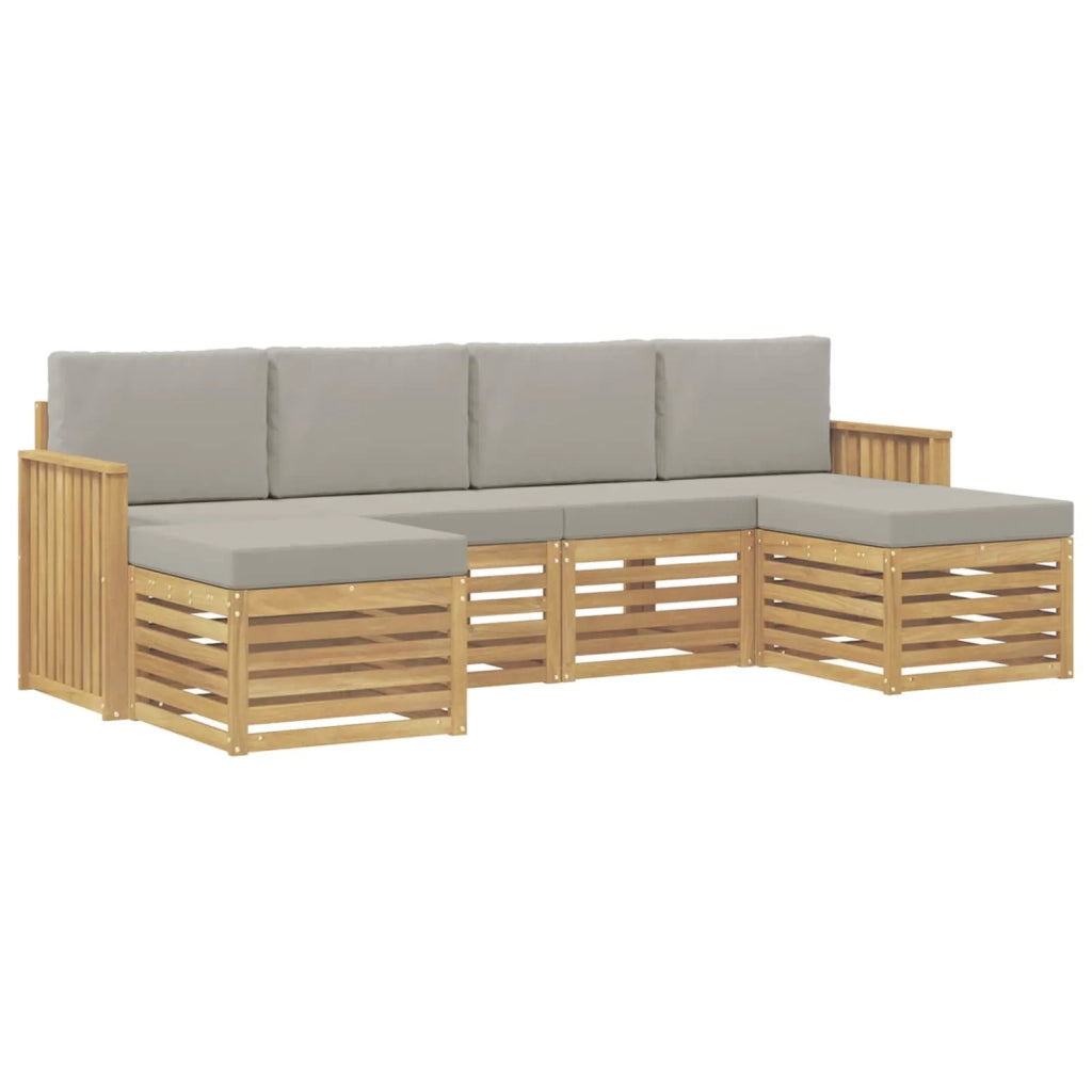 Set di divani da esterno 6 pcs Bianco e Grigio Chiaro 3392271